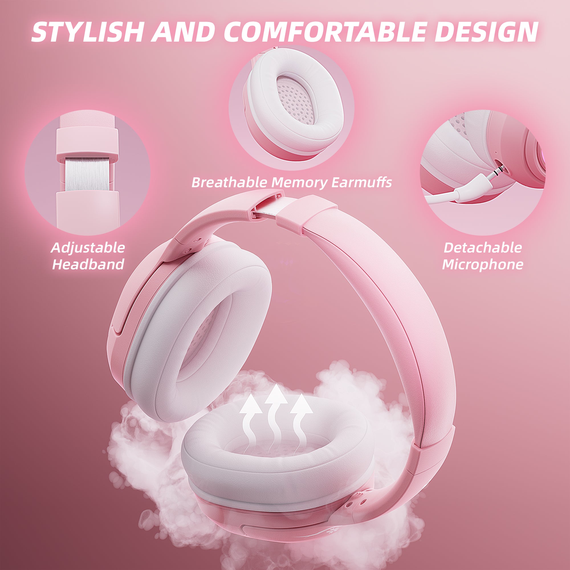 2.4GHz Wireless Gaming Headset for PS5/PC/PS4/Mobile/Switch, Bluetooth 5.3 Stereo Headphones with Mic for Switch/Mobile/Tablet, with 3.5mm Jack, RGB Light, Bass Surround, Soft Memory Earmuffs 2.4GHz Wireless Gaming Headset for PS5/PC/PS4/Mobile/Switch, Bluetooth 5.3 Stereo Headphones with Mic for Switch/Mobile/Tablet, with 3.5mm Jack, RGB Light, Bass Surround, Soft Memory Earmuffs